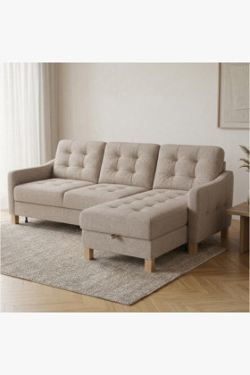 Moderne Eckcouch Malmo mit Schlaf- und Stauraumfunktion